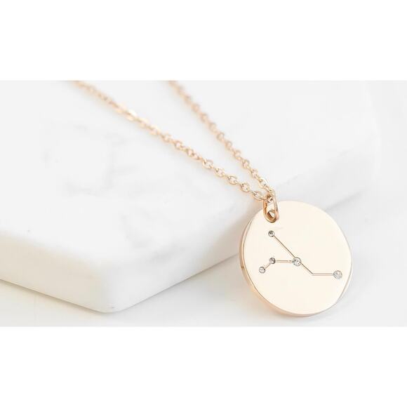 RETAIL $50 Kinsley Armelle Zodiac Collection Rose Gold Cancer Necklace*NEW 18" - Picture 2 of 2